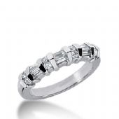18k Gold Diamond Anniversary Wedding Ring 8 Round Brilliant, 6 Straight Baguette Diamonds 0.44ctw 269WR113218K