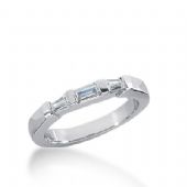 18k Gold Diamond Anniversary Wedding Ring 1 Straight Baguette, 2 Tapered Baguette Diamonds 0.21ctw 273WR113618K