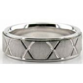 Platinum 950 6.5mm Diamond Cut Wedding Band 624