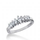 18k Gold Diamond Anniversary Wedding Ring 9 Marquise Shaped Diamonds 1.30ctw 277WR118018K