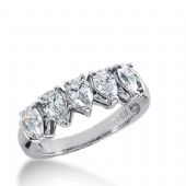 950 Platinum Diamond Anniversary Wedding Ring 5 Pear Shaped Diamonds 1.60ctw 278WR1181PLT