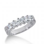 18k Gold Diamond Anniversary Wedding Ring 6 Princess Cut Diamonds 1.62ctw 279WR121418K