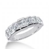 18k Gold Diamond Anniversary Wedding Ring 7 Princess Cut Diamonds 2.14ctw 285WR133018K