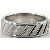 Platinum 950 7mm Diamond Cut Wedding Band 687