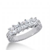 950 Platinum Diamond Anniversary Wedding Ring 5 Princess Cut Diamonds 1.50ctw 288WR1333PLT