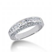 18k Gold Diamond Anniversary Wedding Ring 12 Princess Cut, 42 Round Brilliant Diamonds 1.98ctw 300WR134618K
