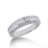 950 Platinum Diamond Anniversary Wedding Ring 12 Princess Cut, 42 Round Brilliant Diamonds 1.98ctw 300WR1346PLT