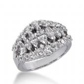 950 Platinum Diamond Anniversary Wedding Ring 7 Marquise Shaped, 18 Round Brilliant Diamonds Total 2.35ctw 308WR1356PLT