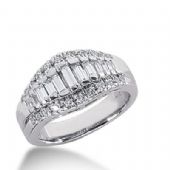 18k Gold Diamond Anniversary Wedding Ring 22 Round Brilliant, 13 Straight Baguette Diamonds 1.03ctw 309WR135718K