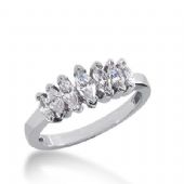 18k Gold Diamond Anniversary Wedding Ring 7 Marquise Shaped Diamonds 1.20ctw 314WR136918K