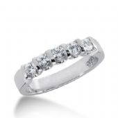 950 Platinum Diamond Anniversary Wedding Ring 5 Round Brilliant Diamonds 0.75ctw 317WR1379PLT
