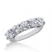 950 Platinum Diamond Anniversary Wedding Ring 5 Round Brilliant Diamonds 2.25ctw 319WR1381PLT