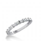 18k Gold Diamond Anniversary Wedding Ring 5 Round Brilliant, 4 Straight Baguette Diamonds 0.41ctw 320WR141318K