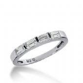 18k Gold Diamond Anniversary Wedding Ring 4 Straight Baguette Diamonds 0.68ctw 325WR141918K