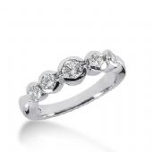 18k Gold Diamond Anniversary Wedding Ring 5 Round Brilliant Diamonds 0.64ctw 327WR143418K
