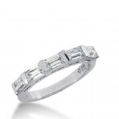 950 Platinum Diamond Anniversary Wedding Ring 5 Straight Baguette Diamonds 1.30ctw 328WR1443PLT