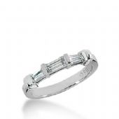 18k Gold Diamond Anniversary Wedding Ring 1 Straight Baguette, 2 Tapered Baguette Diamonds 0.51ctw 329WR144418K