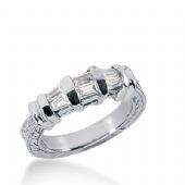 950 Platinum Diamond Anniversary Wedding Ring 2 Straight Baguette, 4 Tapered Baguette Diamonds 0.48ctw 337WR1478PLT