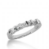 950 Platinum Diamond Anniversary Wedding Ring 2 Round Brilliant, 3 Straight Baguette Diamonds 0.52ctw 318WR1491PLT
