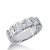950 Platinum Diamond Anniversary Wedding Ring 10 Straight Baguette Diamonds 1.20ctw 341WR1485PLT