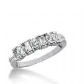 18k Gold Diamond Anniversary Wedding Ring 3 Round Brilliant, 4 Straight Baguette Diamonds 0.77ctw 347WR149918K