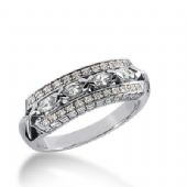 18k Gold Diamond Anniversary Wedding Ring 4 Marquise Shaped, 72 Round Brilliant Diamonds 0.96ctw 349WR150118K