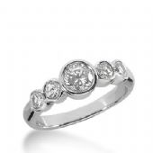 18K Gold Diamond Anniversary Wedding Ring 5 Round Brilliant Diamonds 1.20ctw 350WR150218K