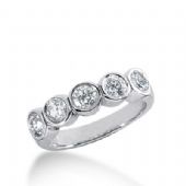 18k Gold Diamond Anniversary Wedding Ring 5 Round Brilliant Diamonds 1.00ctw 352WR150418K
