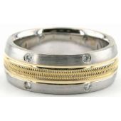 14K Gold 8mm Diamond Wedding Bands Rings 0864