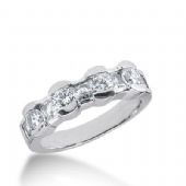 18k Gold Diamond Anniversary Wedding Ring 5 Princess Cut, 4 Round Brilliant Diamonds 1.65ctw 353WR150518K