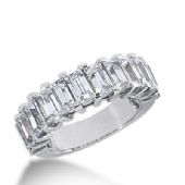 18k Gold Diamond Anniversary Wedding Ring 11 Emerald Cut Diamonds 3.63ctw 354WR150718K