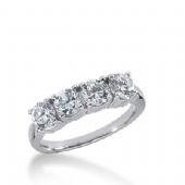 950 Platinum Diamond Anniversary Wedding Ring 4 Round Brilliant Diamonds 1.20ctw 361WR1519PLT