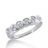 950 Platinum Diamond Anniversary Wedding Ring 6 Round Brilliant Diamonds 0.90ctw 362WR1520PLT