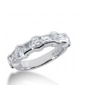 18k Gold Diamond Anniversary Wedding Ring 5 Round Brilliant, 4 Straight Baguette Diamonds 1.48ctw 366WR152718K