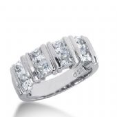 18k Gold Diamond Anniversary Wedding Ring 8 Princess Cut Diamonds 2.16ctw 369WR153018K