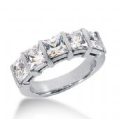 18k Gold Diamond Anniversary Wedding Ring 5 Princess Cut Diamonds 3.75ctw 377WR156318K
