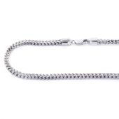 3.5mm Exclusive 14K Solid White Gold Iced Out Franco Chain