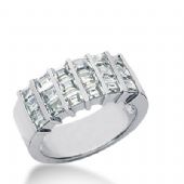 18k Gold Diamond Anniversary Wedding Ring 18 Straight Baguette Diamonds 1.98ctw 379WR156518K