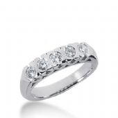 950 Platinum Diamond Anniversary Wedding Ring 5 Round Brilliant Diamonds 0.50ctw 391WR1643PLT