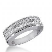 18k Gold Diamond Anniversary Wedding Ring 11 Princess Cut, 38 Round Brilliant Diamonds 1.48ctw 392WR164518K