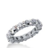 18k Gold Diamond Eternity Wedding Bands, Bar Setting 2.50 ct. DEB32618K