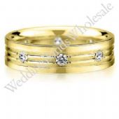 14K Gold 6mm Diamond Wedding Bands Rings 0913