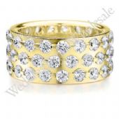 18K Gold 9mm Diamond Wedding Bands Rings 0907