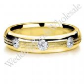 18K Gold 5.5mm Diamond Wedding Bands Rings 0915