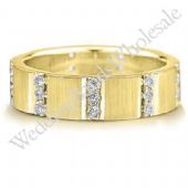 14K Gold 6mm Diamond Wedding Bands Rings 0917