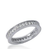 950 Platinum Milgrain Diamond Eternity Wedding Bands, Prong Setting 1.00 ct. DEB377PLT