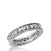 14k Gold Milgrain Diamond Eternity Wedding Bands, Prong Setting 1.50 ct. DEB37914K