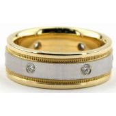 18K Gold 7mm Diamond Wedding Bands Rings 0877