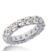 18k Gold Diamond Eternity Wedding Bands, Wide Shared Prong Setting 6.00 ct. DEB1674518K