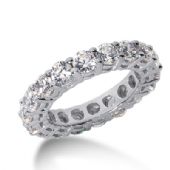 18k Gold Diamond Eternity Wedding Bands, Shared Prong Setting 4.50 ct. DEB1772518K